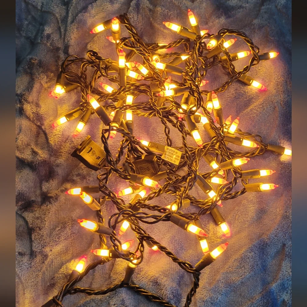 Halloween string lights 5 stands orange